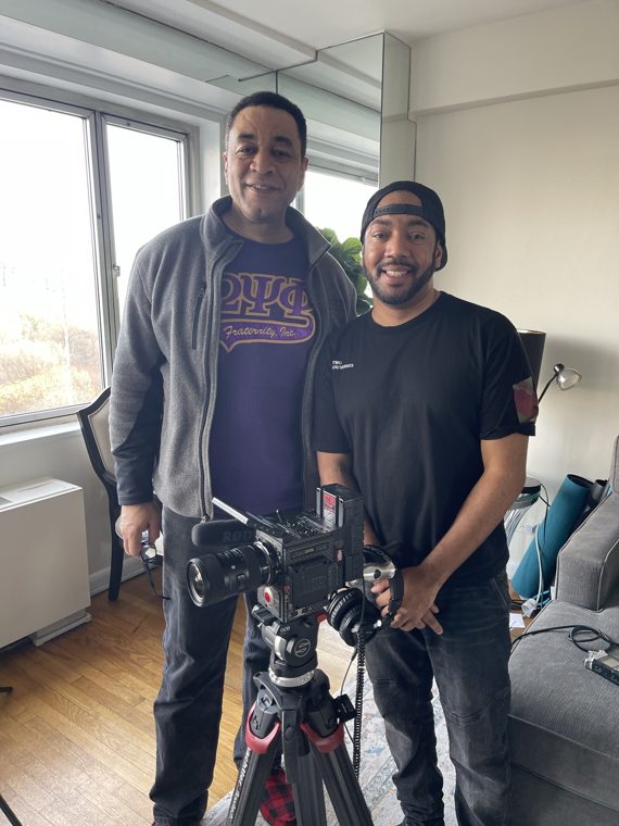 On set with a cinema camera