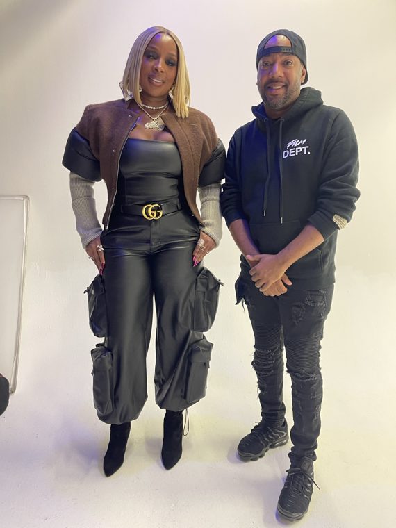 A moment together on set
