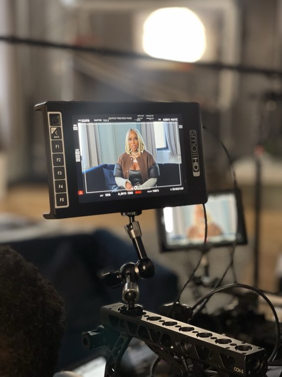 Framing a shot on the camera monitor